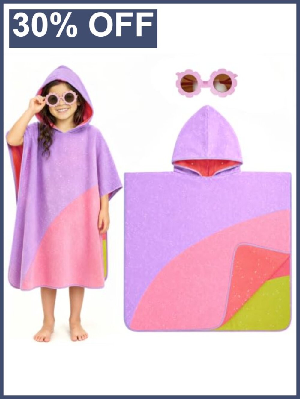 Kids Reversible Hooded Cape Costume with Sunglasses